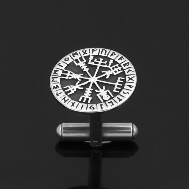 Boutons de manchette Viking Compass Rune Vegvisir pour hommes