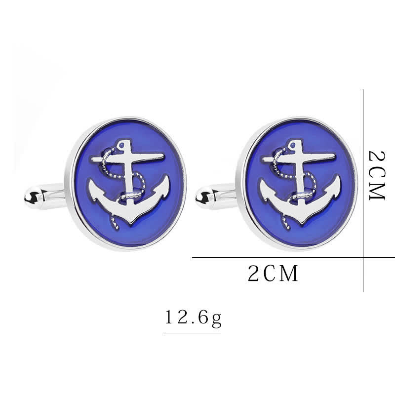 Boutons de manchette pour hommes en forme d'ancre de bateau - image 9