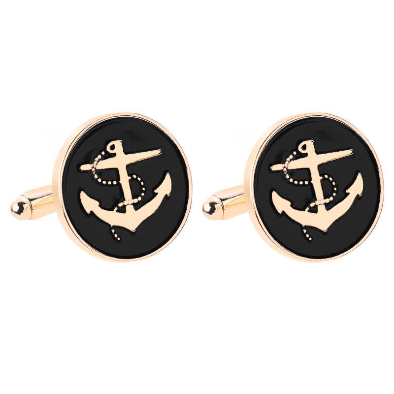 Boutons de manchette pour hommes en forme d'ancre de bateau