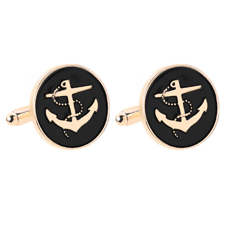 Boutons de manchette pour hommes en forme d'ancre de bateau