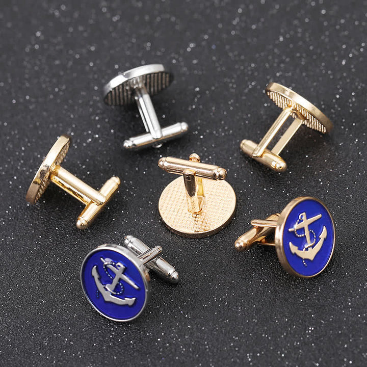 Boutons de manchette pour hommes en forme d'ancre de bateau