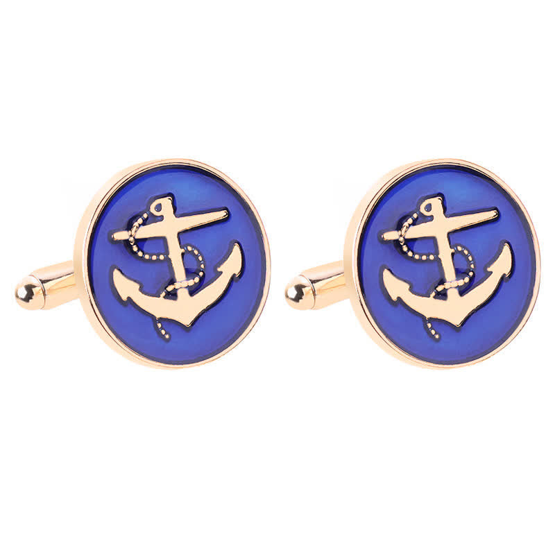 Boutons de manchette pour hommes en forme d'ancre de bateau