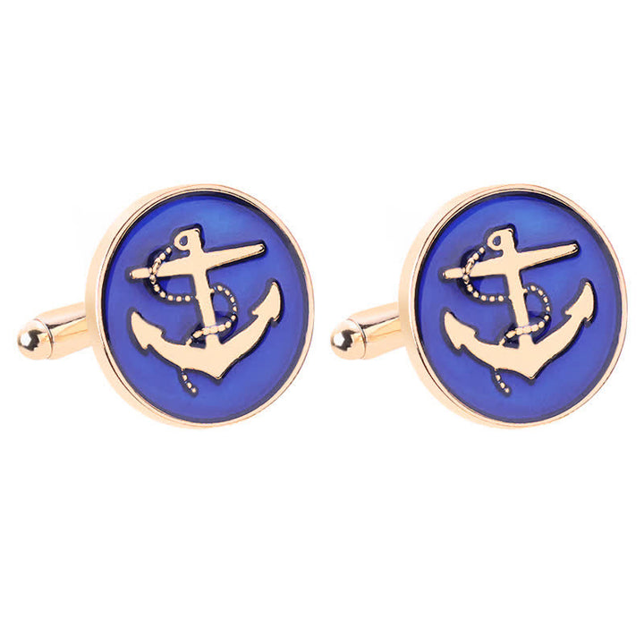 Boutons de manchette pour hommes en forme d'ancre de bateau