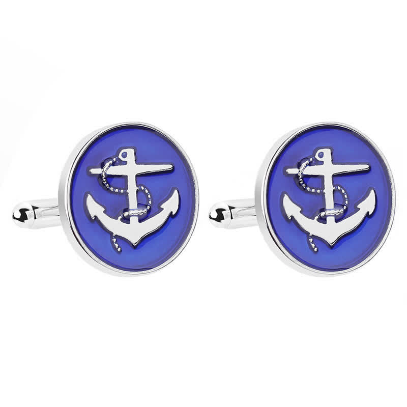 Boutons de manchette pour hommes en forme d'ancre de bateau - image 8