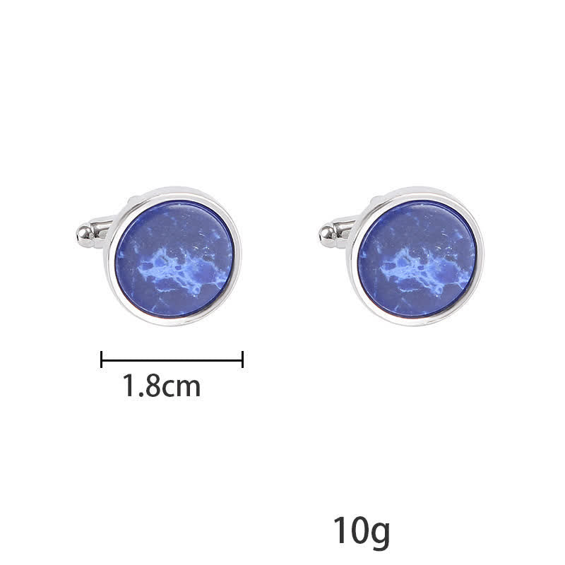 Boutons de manchette d'affaires pour hommes avec motif en pierre marbrée - image 6