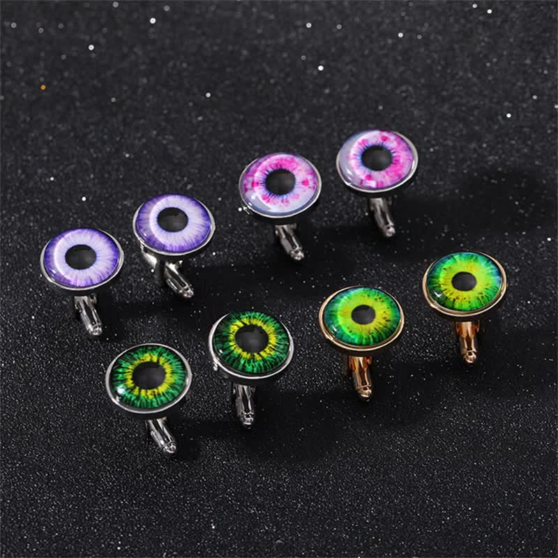 Boutons de manchette pour hommes en forme de globe oculaire du diable horrible - image 1