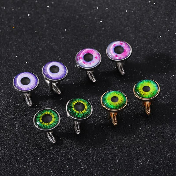Boutons de manchette pour hommes en forme de globe oculaire du diable horrible - image 1