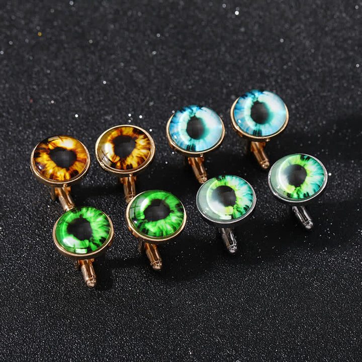 Boutons de manchette pour hommes en forme de globe oculaire du diable horrible - image 2