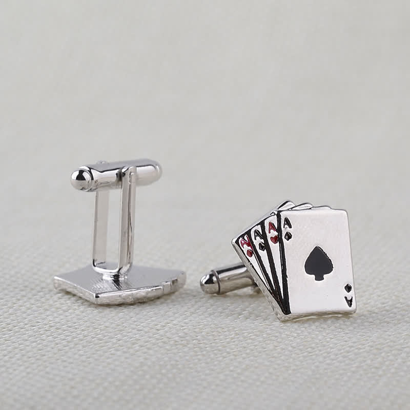Boutons de manchette pour hommes avec cartes de poker