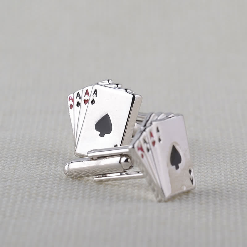 Boutons de manchette pour hommes avec as de cartes de poker - image 2