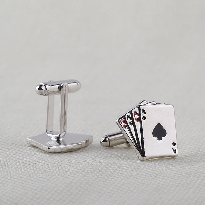 Boutons de manchette pour hommes avec as de cartes de poker - image 1