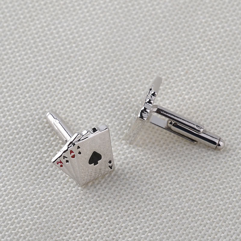 Boutons de manchette pour hommes avec cartes de poker