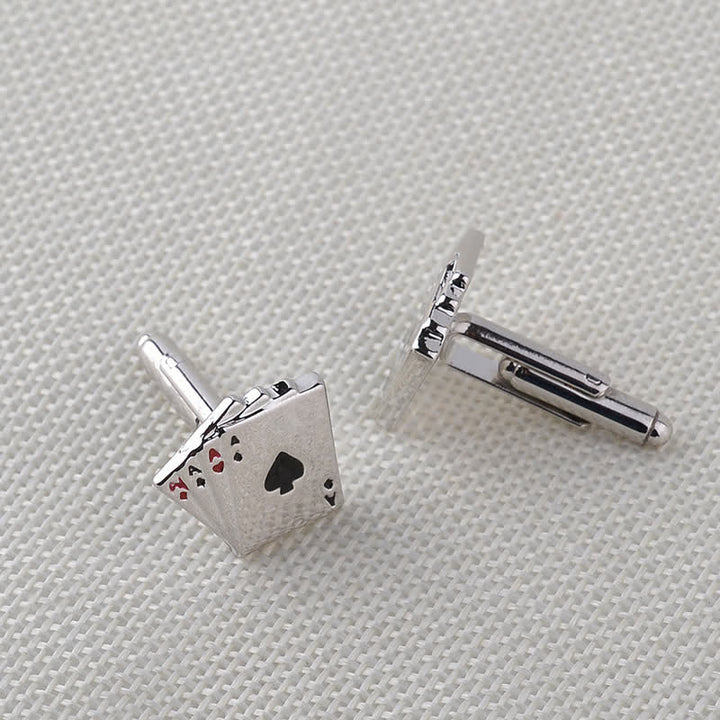 Boutons de manchette pour hommes avec cartes de poker