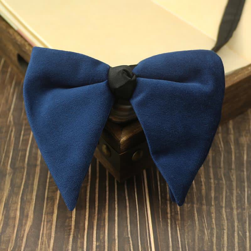 Nœud papillon de mariage surdimensionné en velours pour homme