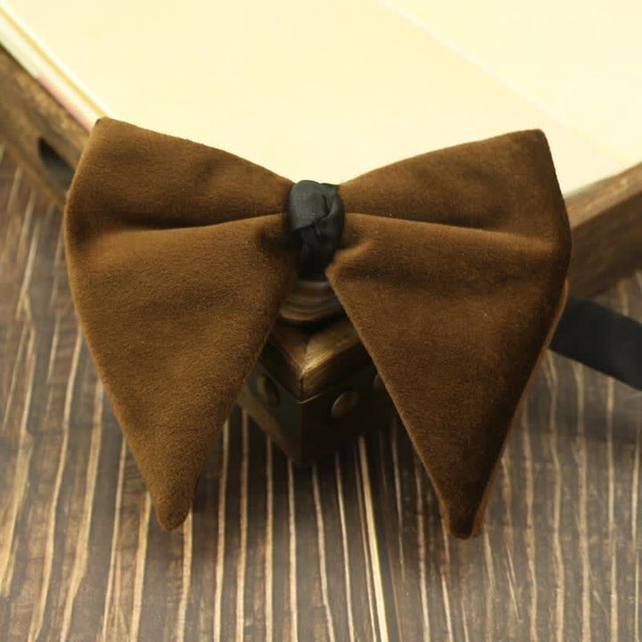 Nœud papillon de mariage surdimensionné en velours pour homme