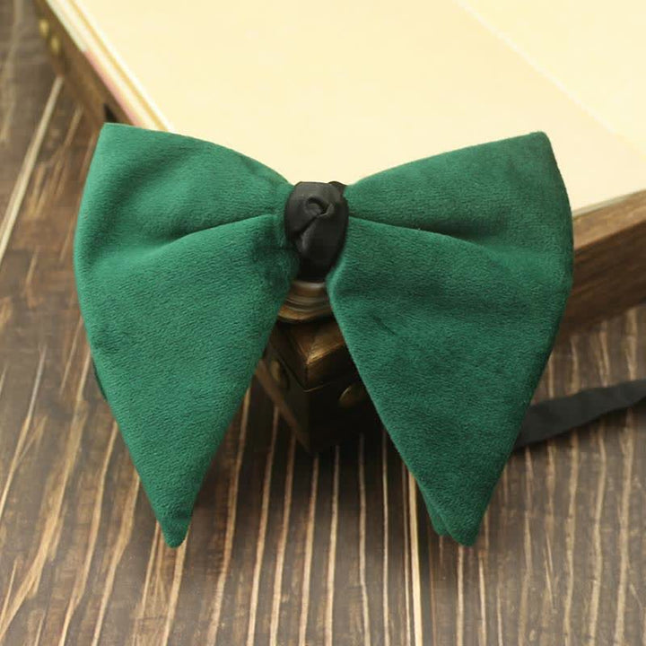 Nœud papillon de mariage surdimensionné en velours pour homme