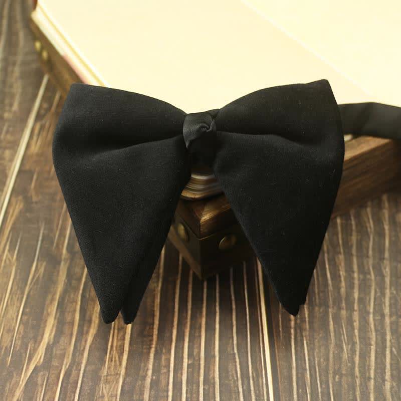Nœud papillon de mariage surdimensionné en velours pour homme