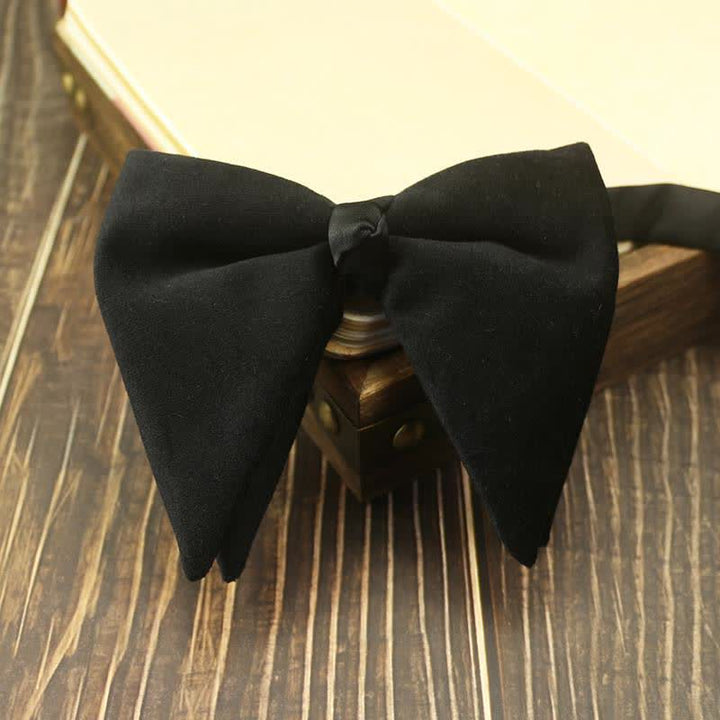 Nœud papillon de mariage surdimensionné en velours pour homme
