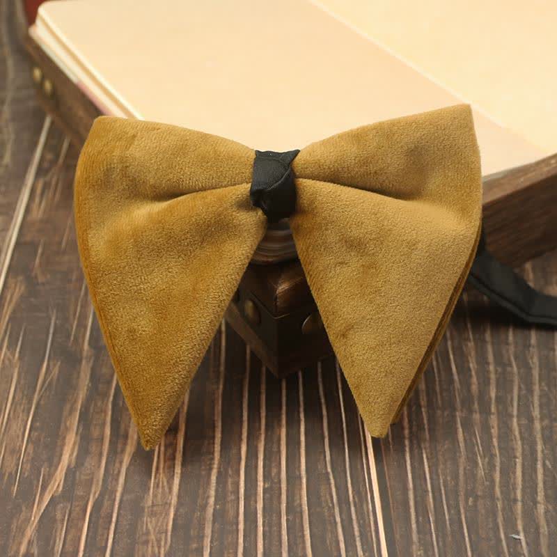 Nœud papillon de mariage surdimensionné en velours pour homme