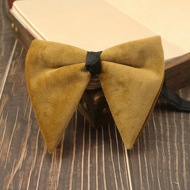Nœud papillon de mariage surdimensionné en velours pour homme