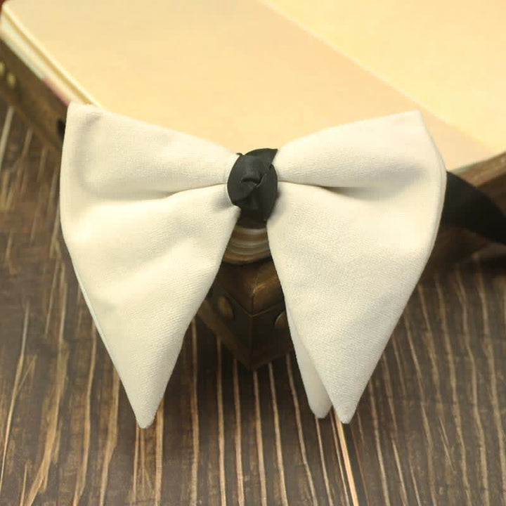 Nœud papillon de mariage surdimensionné en velours pour homme