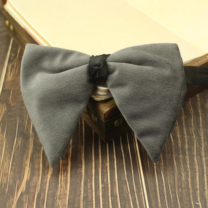 Nœud papillon de mariage surdimensionné en velours pour homme