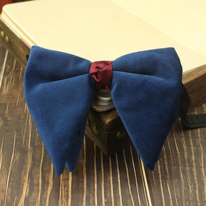 Nœud papillon de mariage surdimensionné en velours pour homme