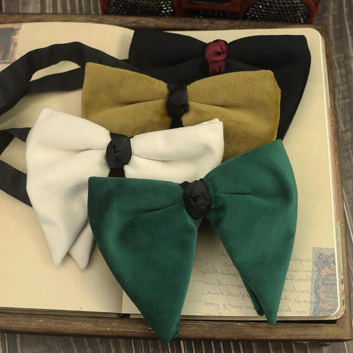 Nœud papillon de mariage surdimensionné en velours pour homme