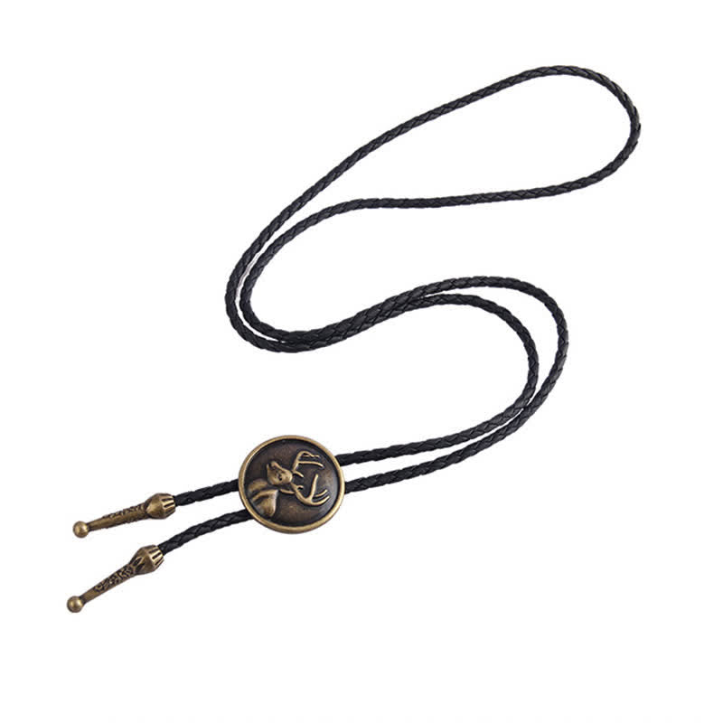 Cravate Western Deer Head Cowboy Rodeo Bolo