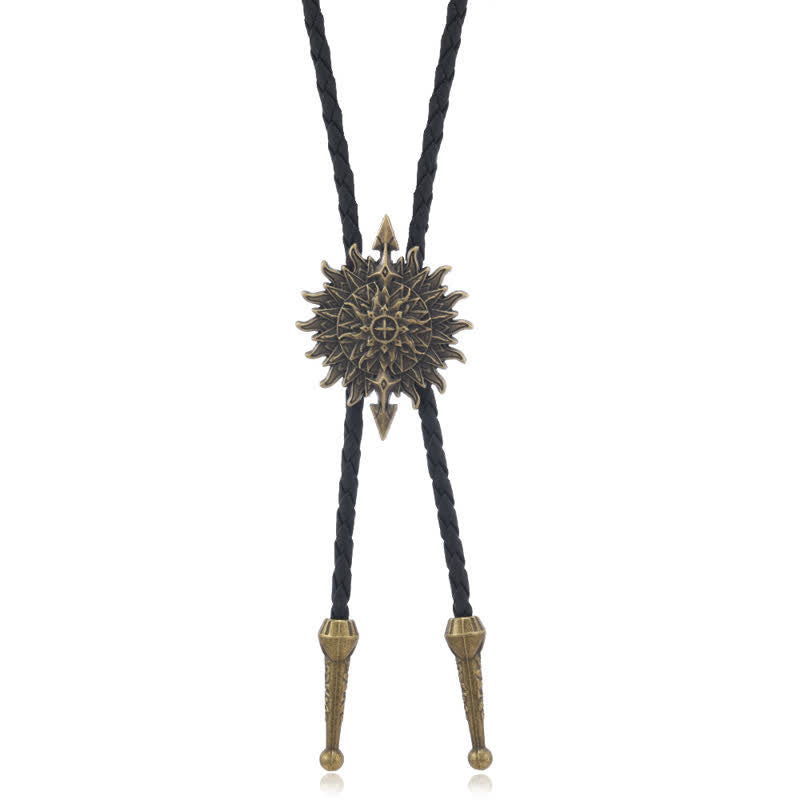 Cravate bolo vintage à motif de flèches de tournesol