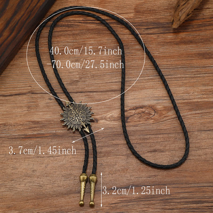 Cravate bolo vintage à motif de flèches de tournesol