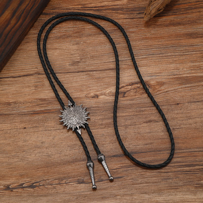 Cravate bolo vintage à motif de flèches de tournesol