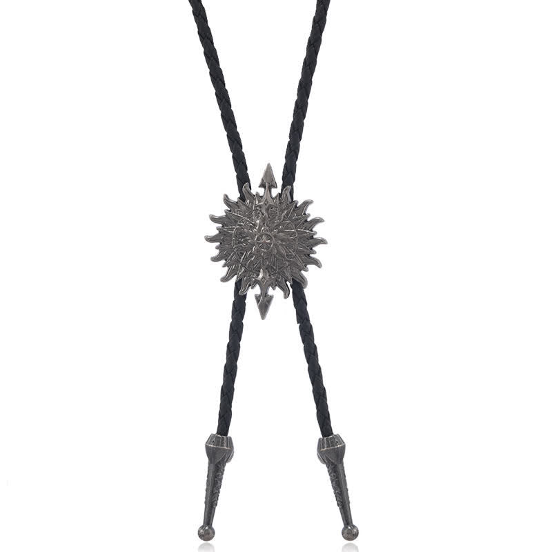 Cravate bolo vintage à motif de flèches de tournesol