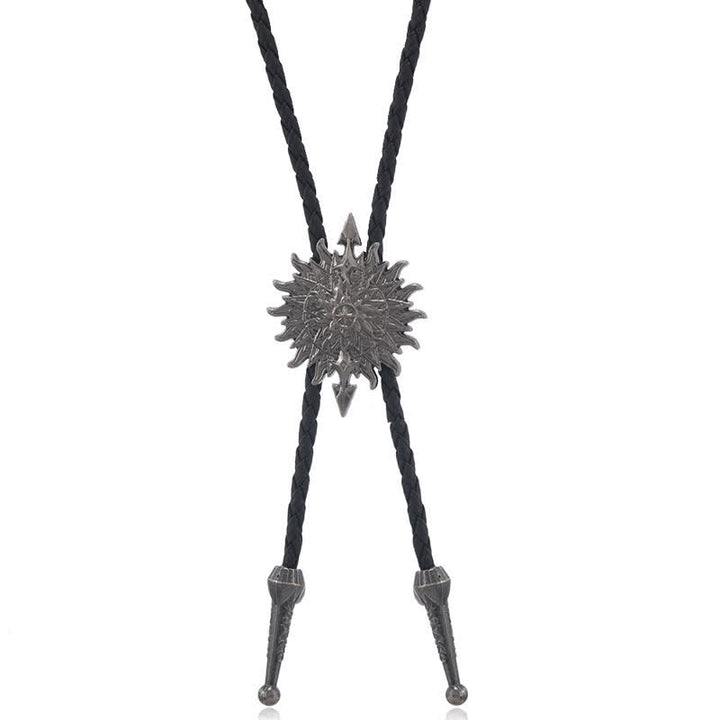 Cravate bolo vintage à motif de flèches de tournesol