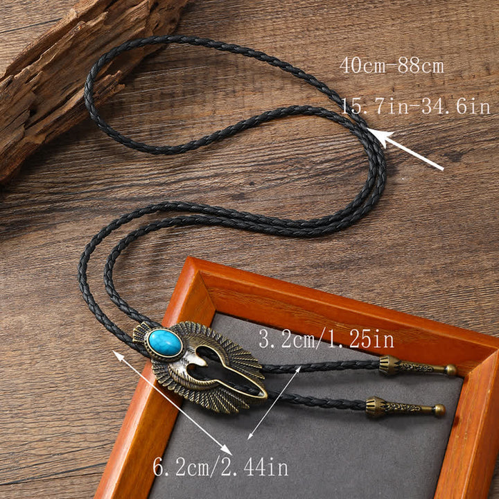 Cravate bolo en pierre turquoise avec oiseau Western Eagle
