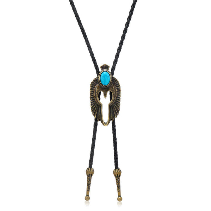 Cravate bolo en pierre turquoise avec oiseau Western Eagle