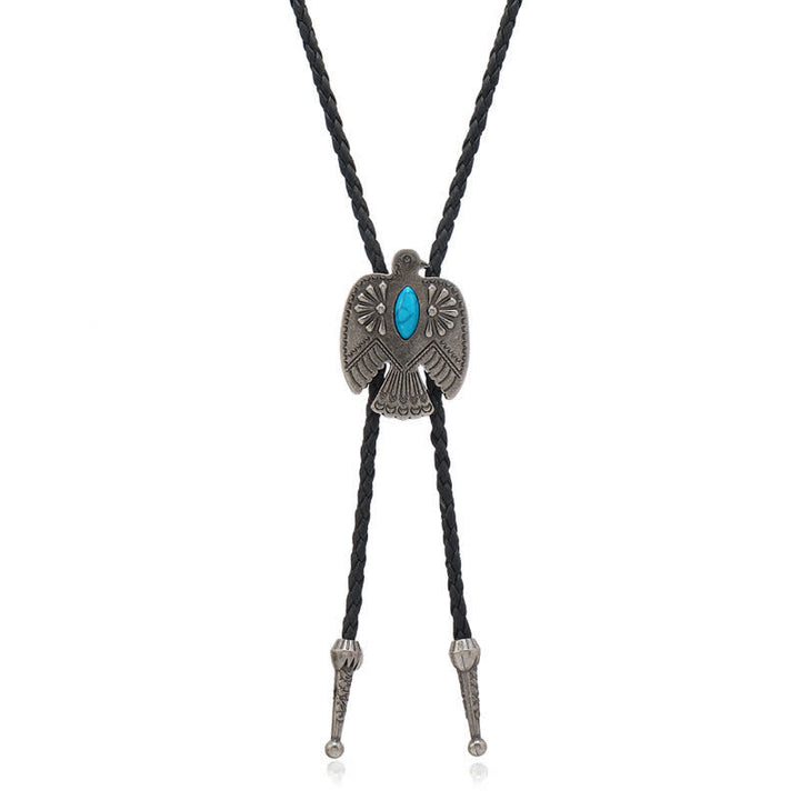 Cravate bolo en pierre turquoise avec oiseau Western Eagle