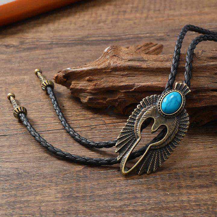 Cravate bolo en pierre turquoise avec oiseau Western Eagle