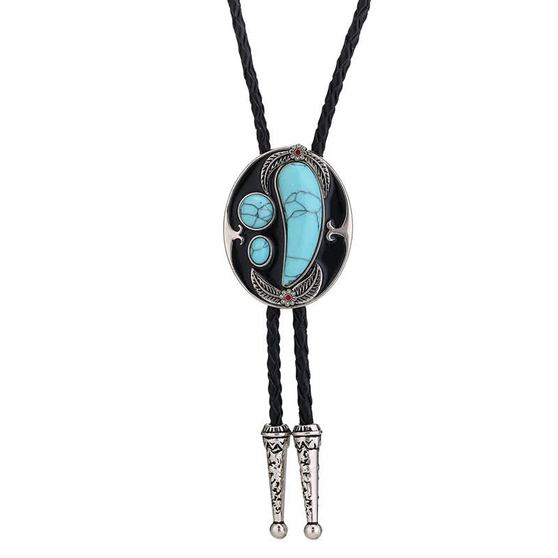 Cravate bolo de style cowboy indien turquoise