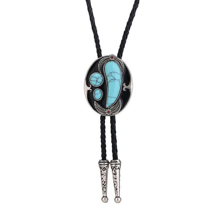 Cravate bolo de style cowboy indien turquoise
