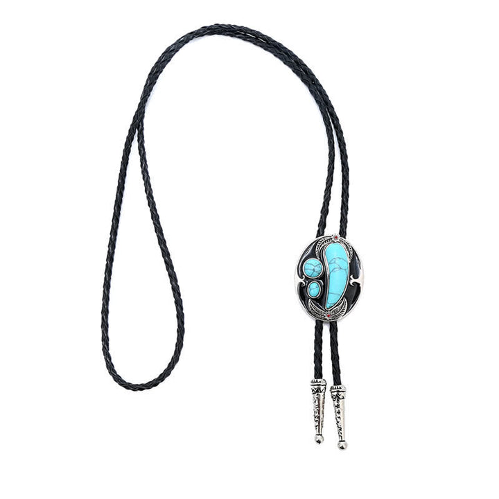 Cravate bolo de style cowboy indien turquoise