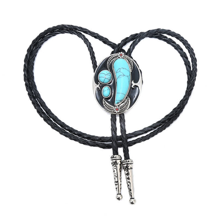 Cravate bolo de style cowboy indien turquoise