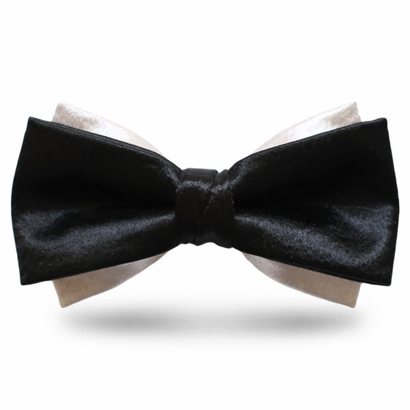 Nœud papillon double épaisseur noir Gainsboro pour homme