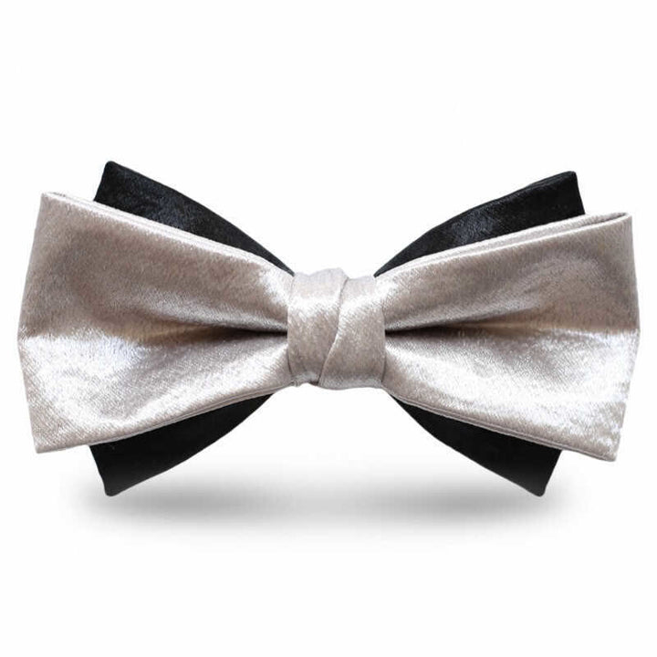 Nœud papillon double épaisseur noir Gainsboro pour homme