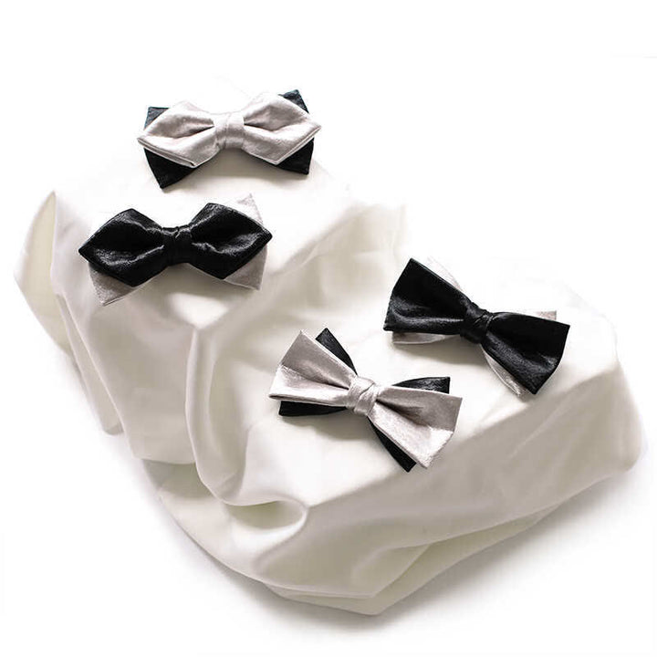 Nœud papillon double épaisseur noir Gainsboro pour homme