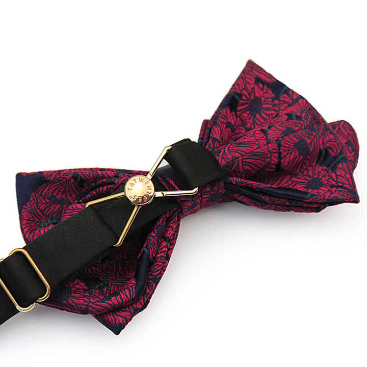 Nœud papillon floral en forme de moustache unique pour homme
