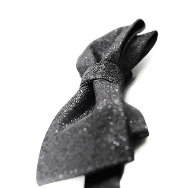 Nœud papillon noir élégant et subtilement scintillant pour homme