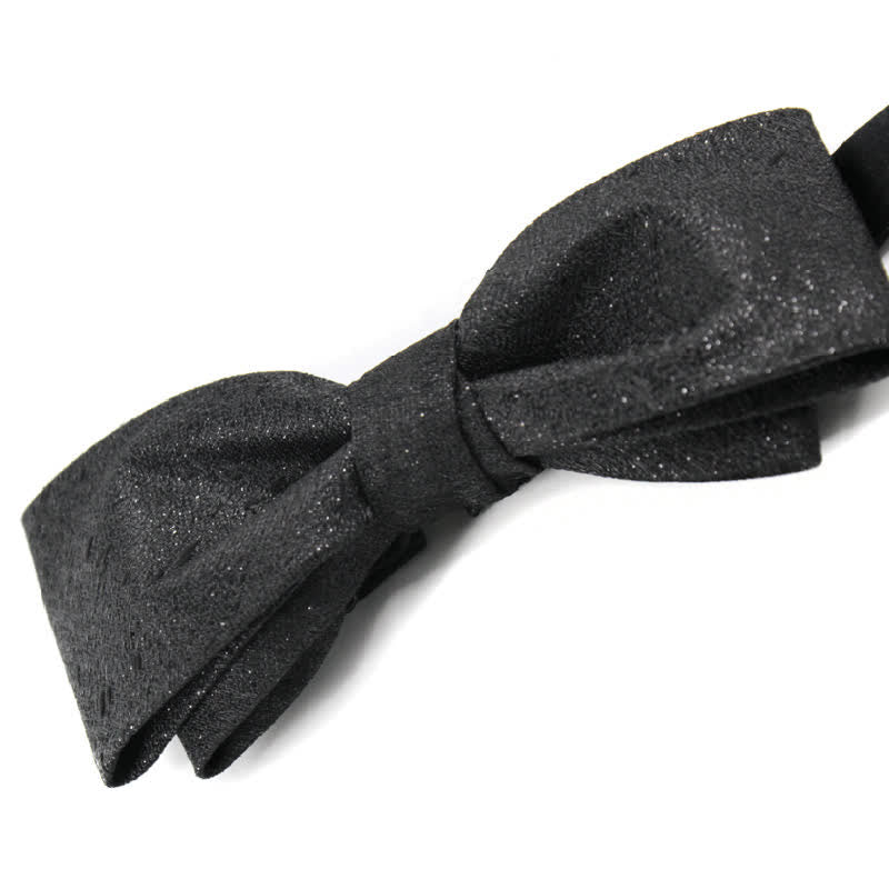 Nœud papillon noir élégant et subtilement scintillant pour homme