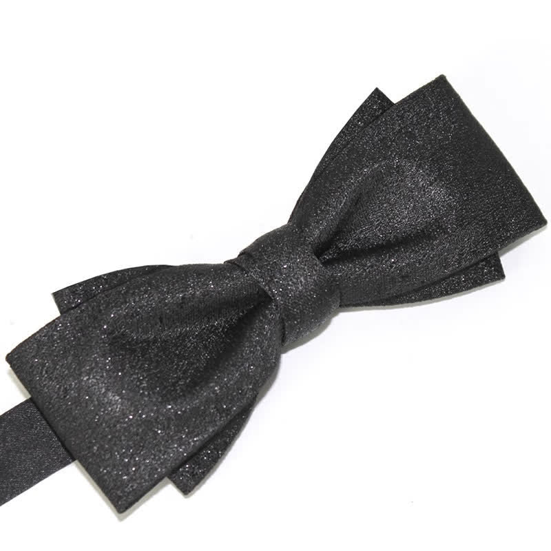 Nœud papillon noir élégant et subtilement scintillant pour homme