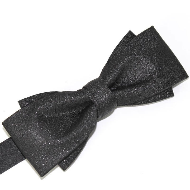 Nœud papillon noir élégant et subtilement scintillant pour homme